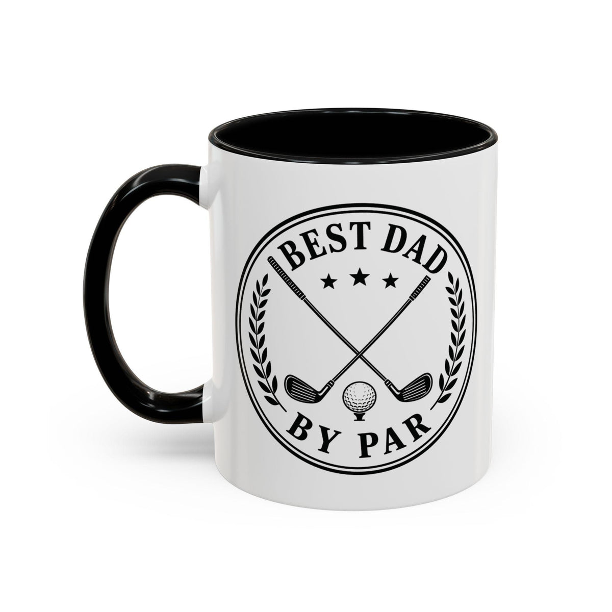 Dad By Par Golf Emblem Accent Mug (11oz/15oz)