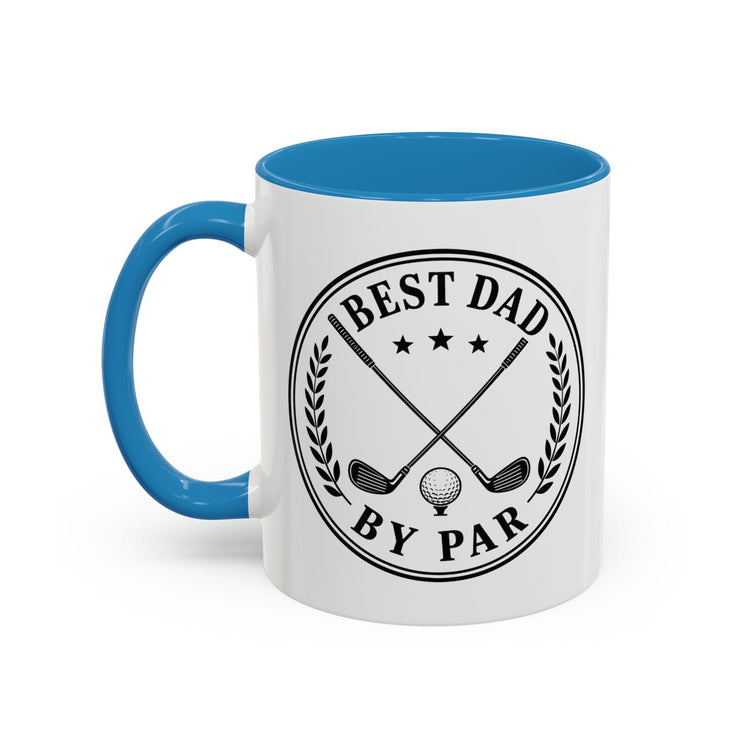 Dad By Par Golf Emblem Accent Mug (11oz/15oz)