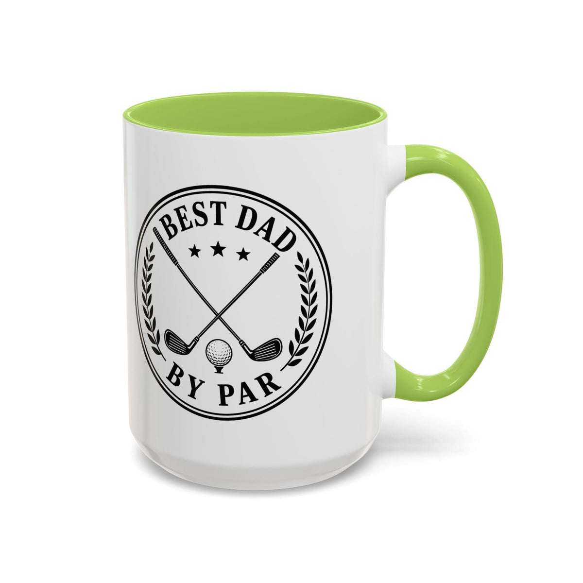 Dad By Par Golf Emblem Accent Mug (11oz/15oz)