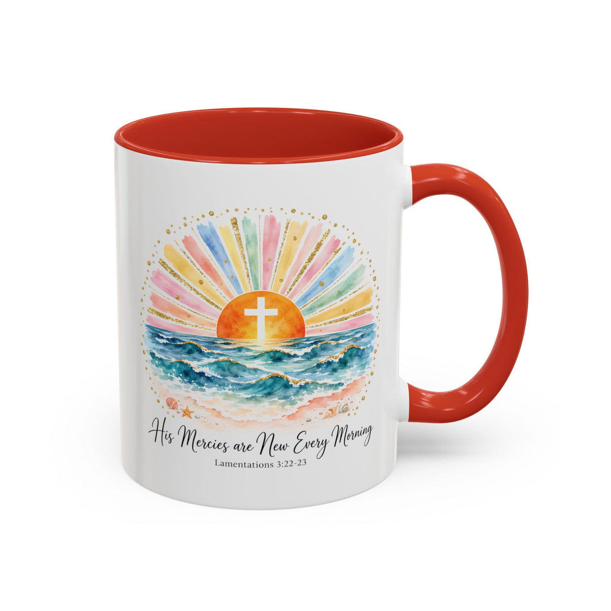 Sunrise Cross Over Ocean mug | Religious Scripture Coffee Mug