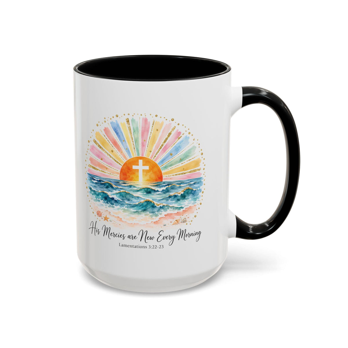 Sunrise Cross Over Ocean mug | Religious Scripture Coffee Mug