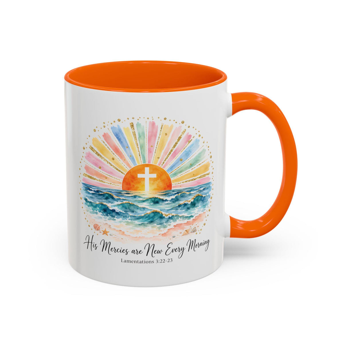 Sunrise Cross Over Ocean mug | Religious Scripture Coffee Mug