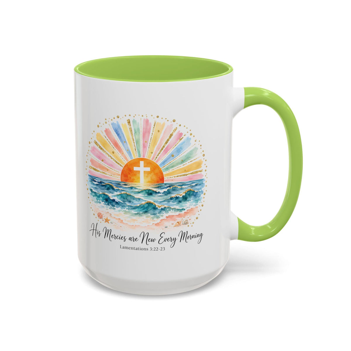 Sunrise Cross Over Ocean mug | Religious Scripture Coffee Mug