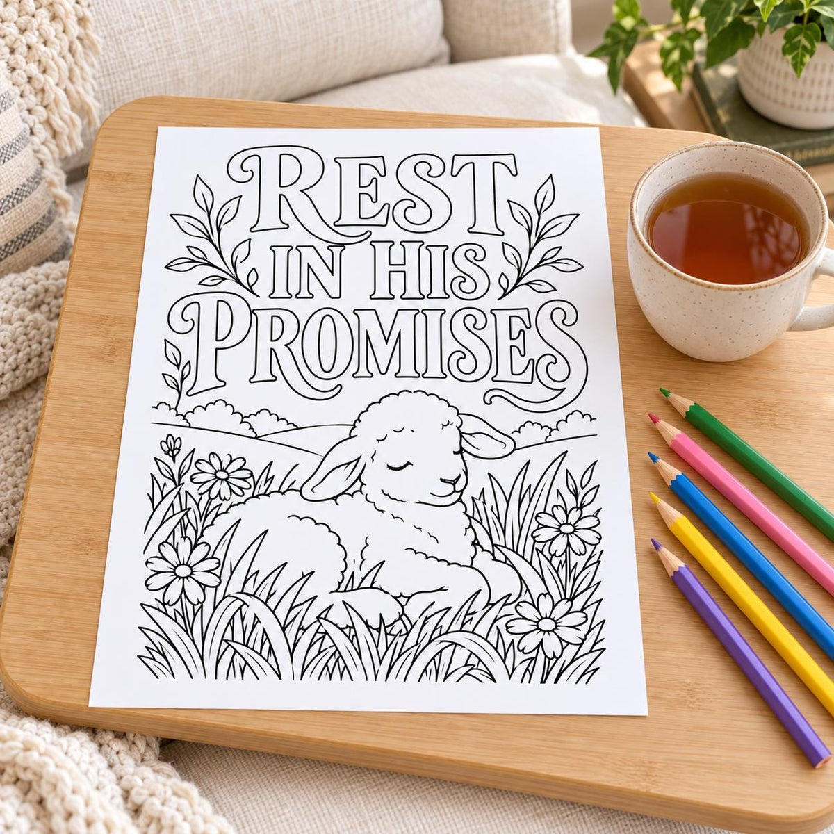 24 Christian Coloring Pages for Adults, Faith & Encouragement Printable PDF, 8.5 x 11 Digital Download
