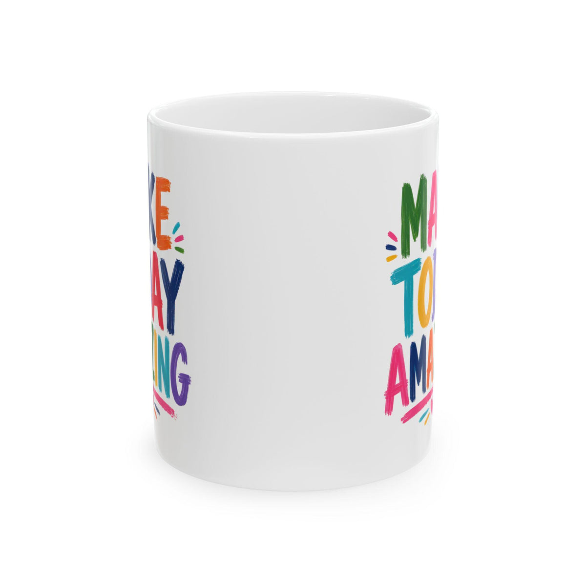 Colorful Inspirational Typography Ceramic Mug | Rainbow Coffee Cup (11oz/15oz)