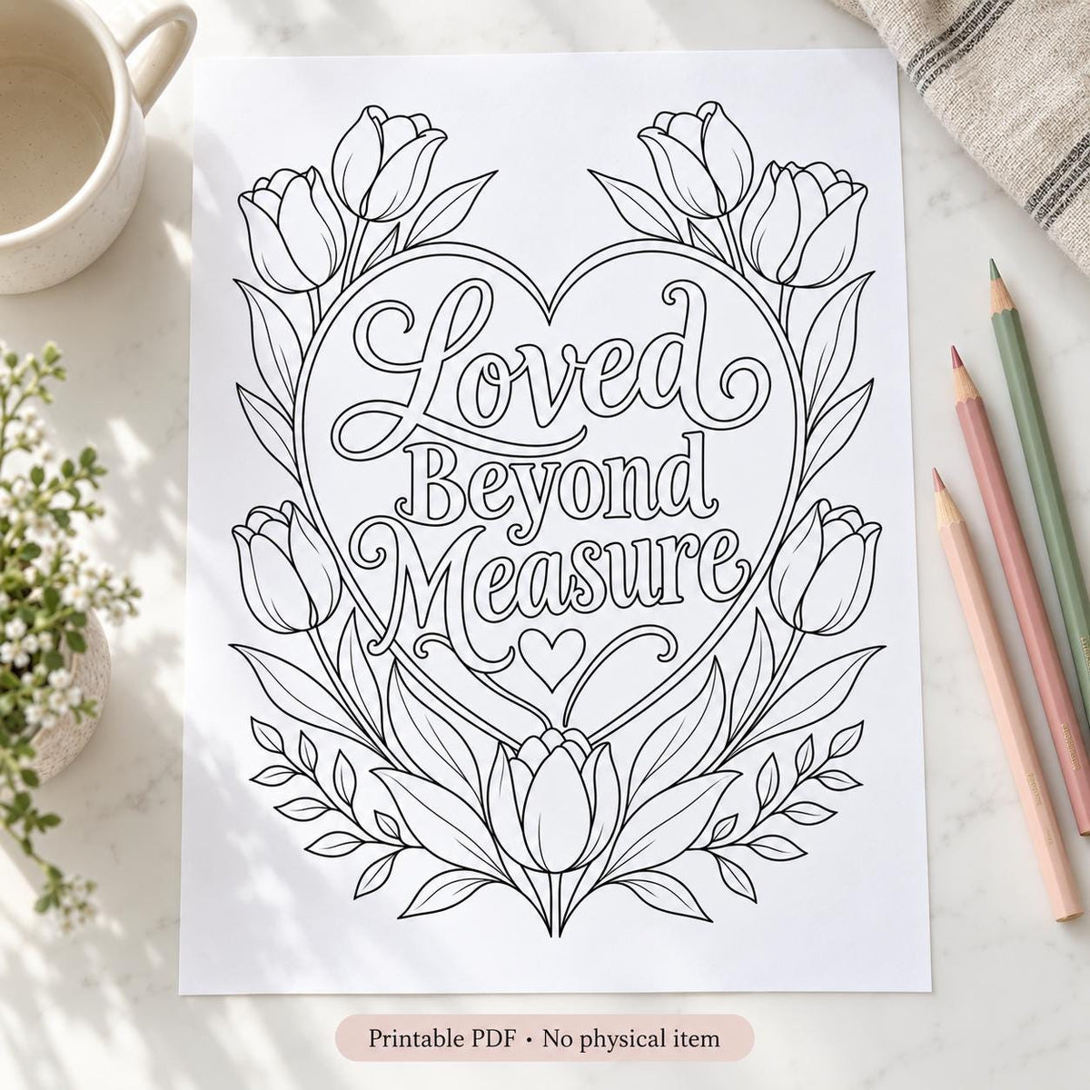 Christian Coloring Pages for Adults, Faith Inspired Floral and Cross Designs, Printable PDF Coloring Book