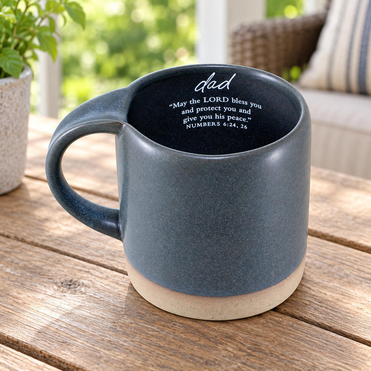 Charcoal Gray Coffee Mug with Bible Verse, Christian Gift for Dad (18 Oz)