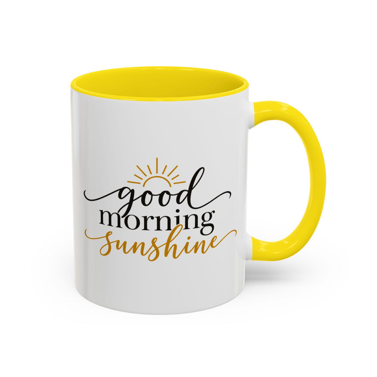 Good Morning Sunshine Coffee Mug | Ceramic, 11oz or 15oz, Gold Accent