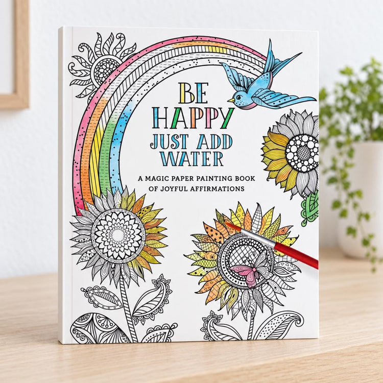 Just Add Water Painting Book, 30 Designs, Affirmations, Gift (Physical Book)
