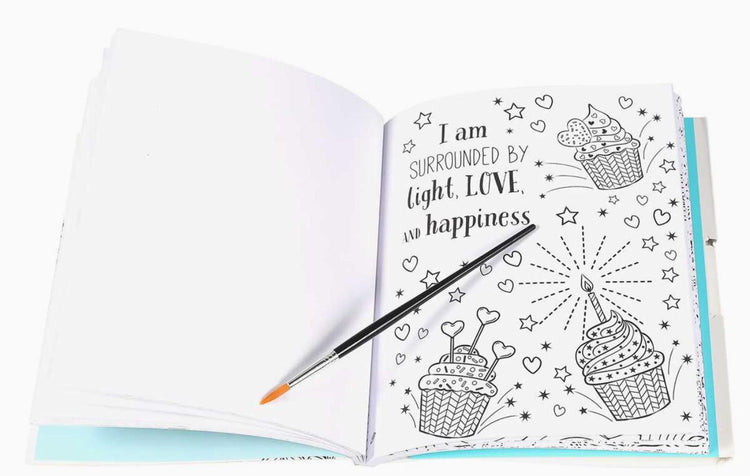 Just Add Water Painting Book, 30 Designs, Affirmations, Gift (Physical Book)