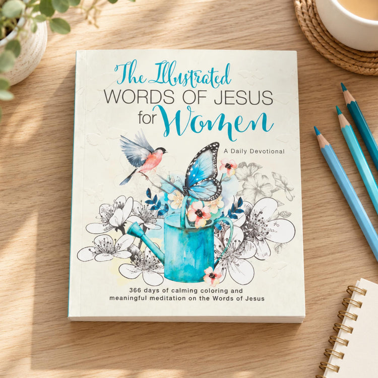 Womens Devotional Coloring Book, The Illustrated Words of Jesus for Women, Christian Encouragement Gift