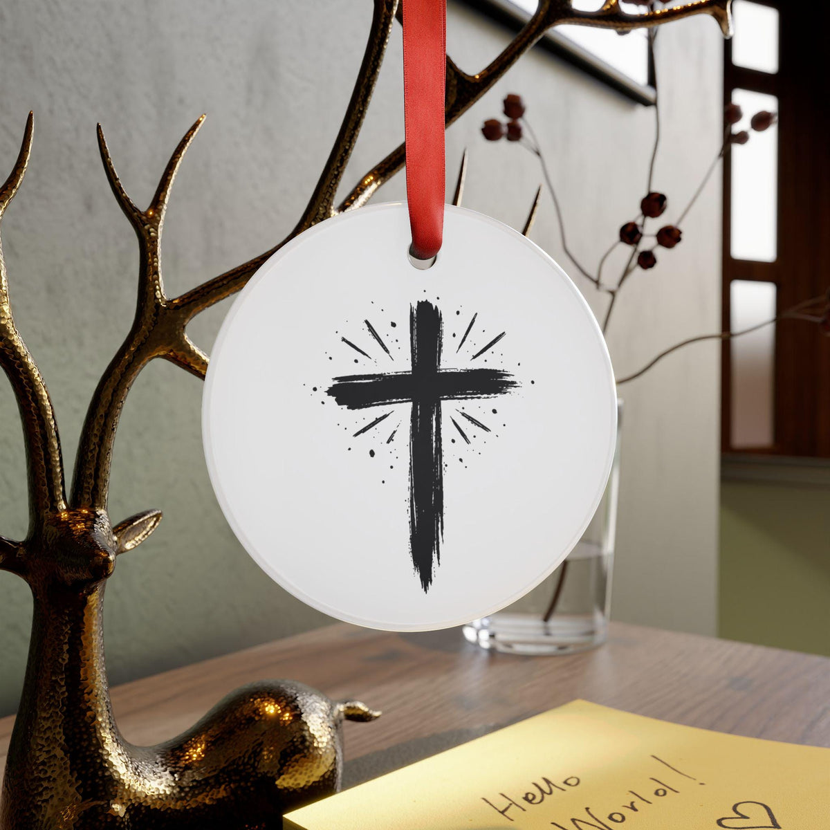 Be The Light Cross Acrylic Ornament | Christian Scripture Matthew 5:14