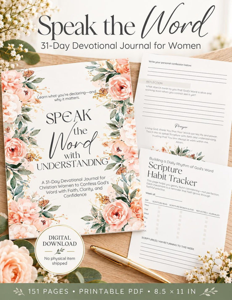 31-Day Christian Devotional Journal for Women, Printable Quiet Time Prompts, Bible Study PDF