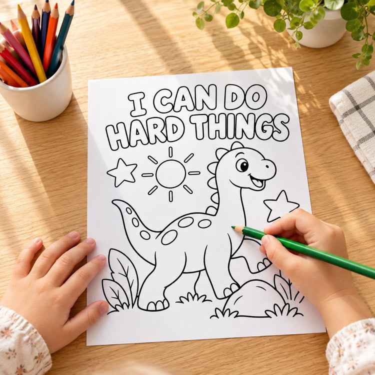 Kids Motivational Coloring Pages, 24 Positive Affirmation Printables, Classroom and Home PDF