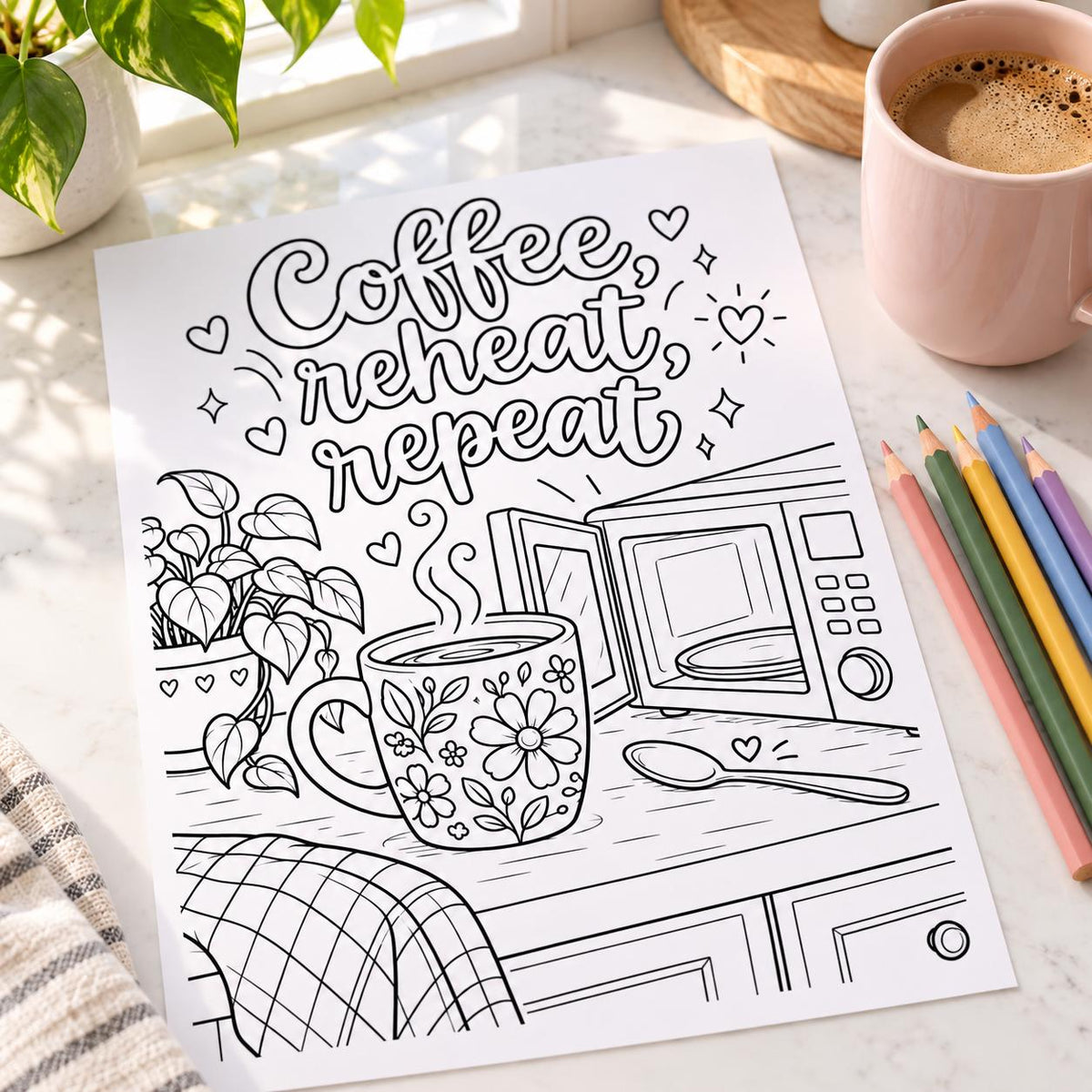 Funny Mom Moments Coloring Pages, 24 Printable PDF (Digital Download)