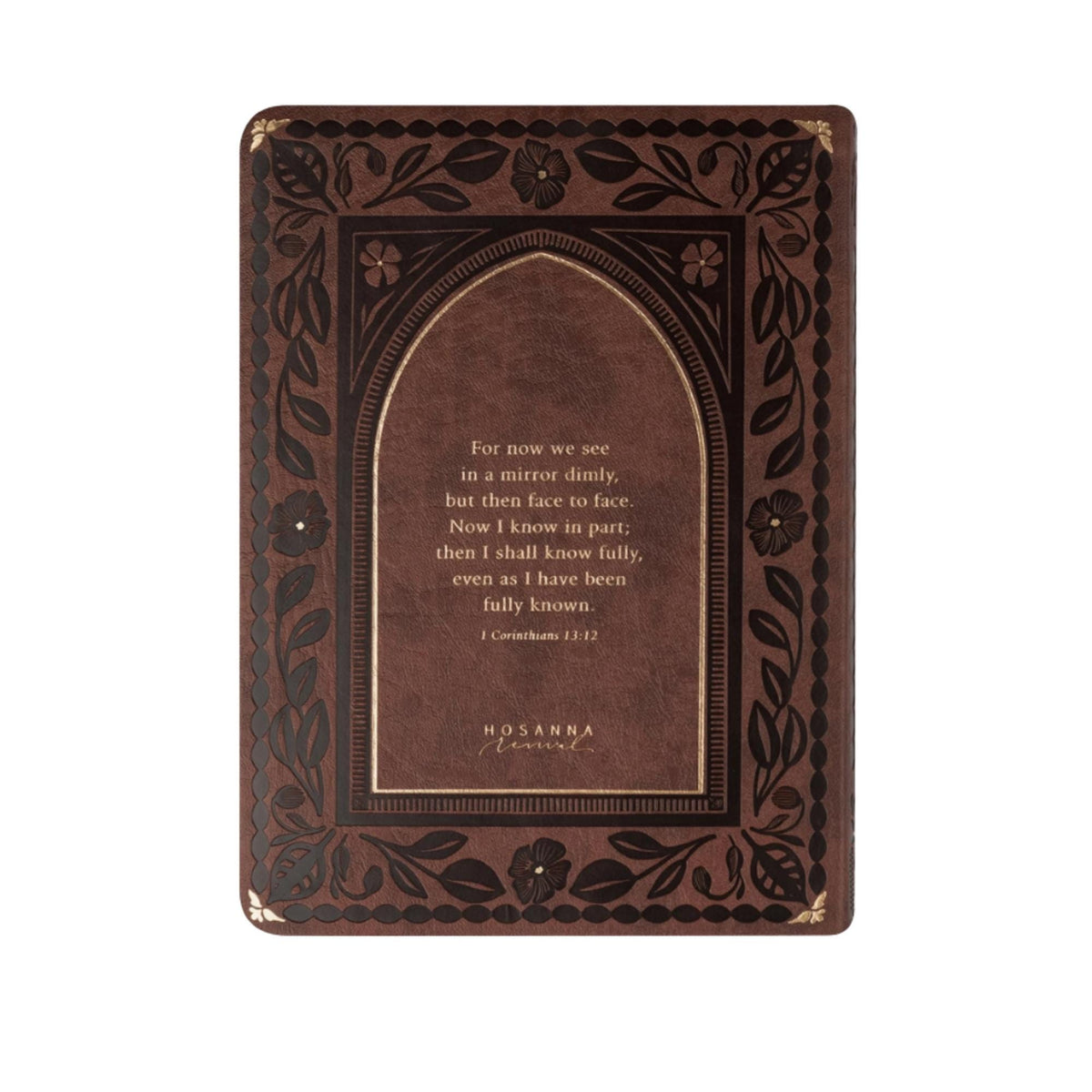 Brown Floral ESV Journaling Bible, Leather-Like Softcover, 2-Inch Lined Margins