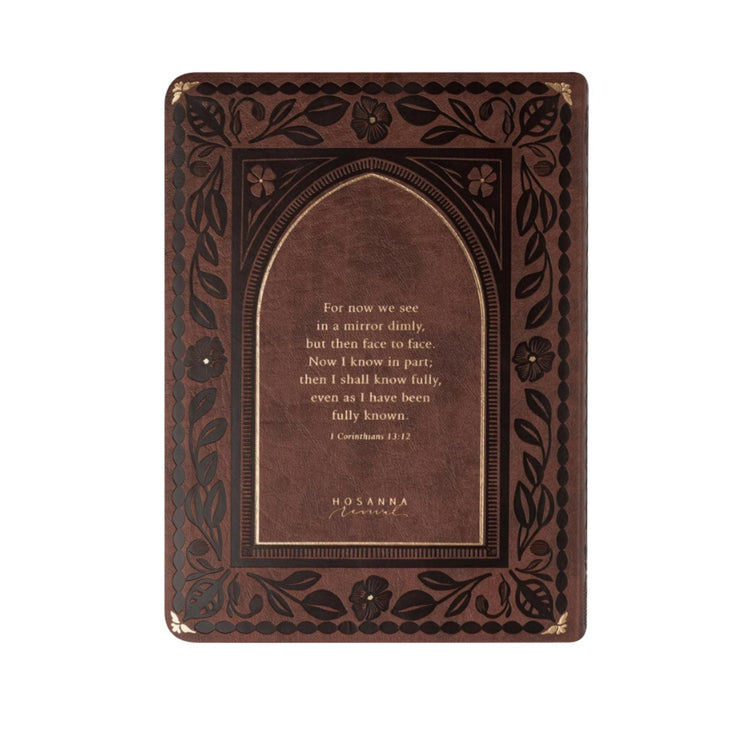 Brown Floral ESV Journaling Bible, Leather-Like Softcover, 2-Inch Lined Margins