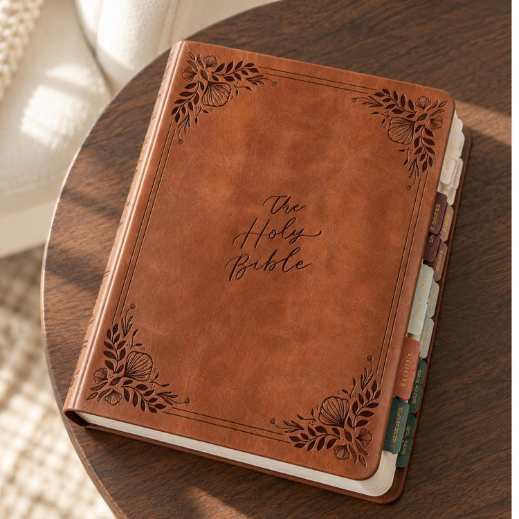 CSB Notetaking Bible, Brown Floral Embossed Softcover, Wide Margin Journaling (Optional Study Set)