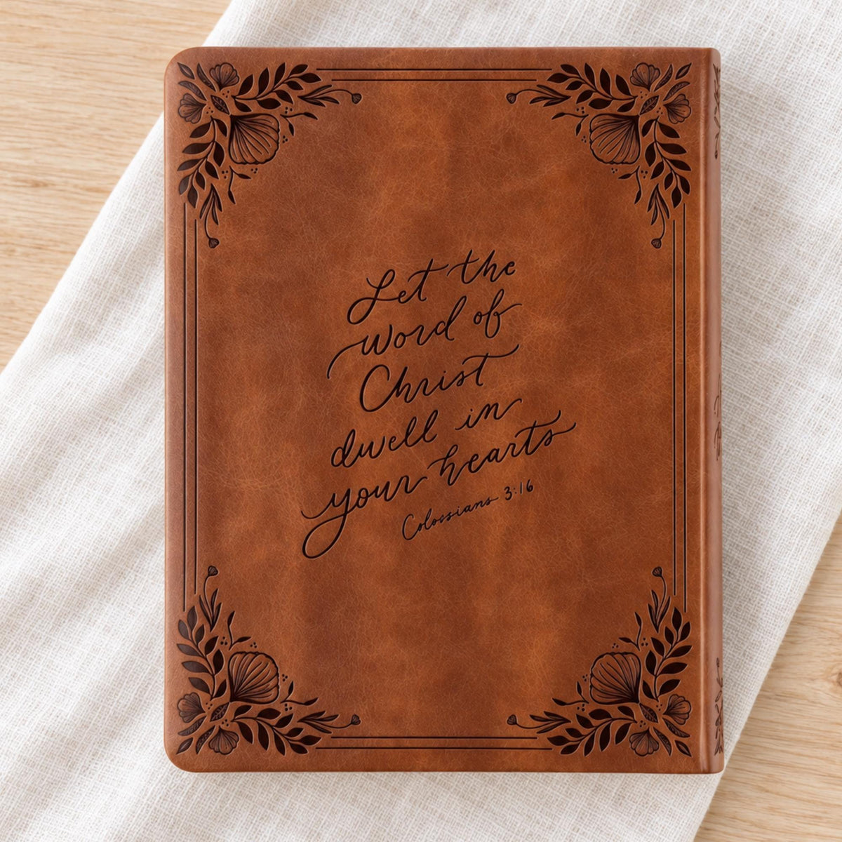 CSB Notetaking Bible, Brown Floral Embossed Softcover, Wide Margin Journaling (Optional Study Set)