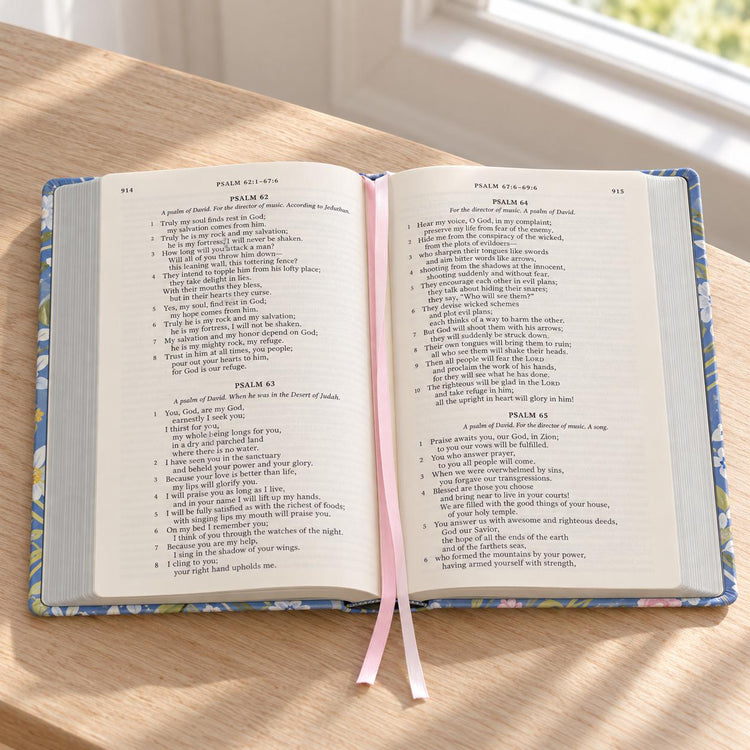 Blue Floral KJV Note-Taking Bible, Hardcover Journaling Bible, Christian Gift