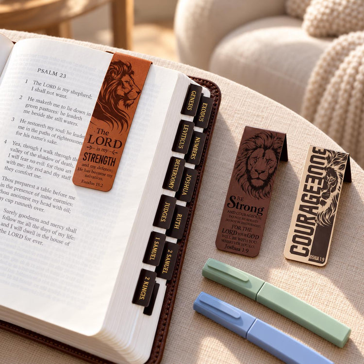 Men's Bible Study Set, Black Gold Tabs, Magnetic Bookmarks, Highlighters (Christian Gift)