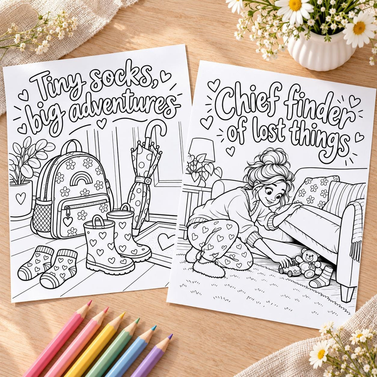 Funny Mom Moments Coloring Pages, 24 Printable PDF (Digital Download)