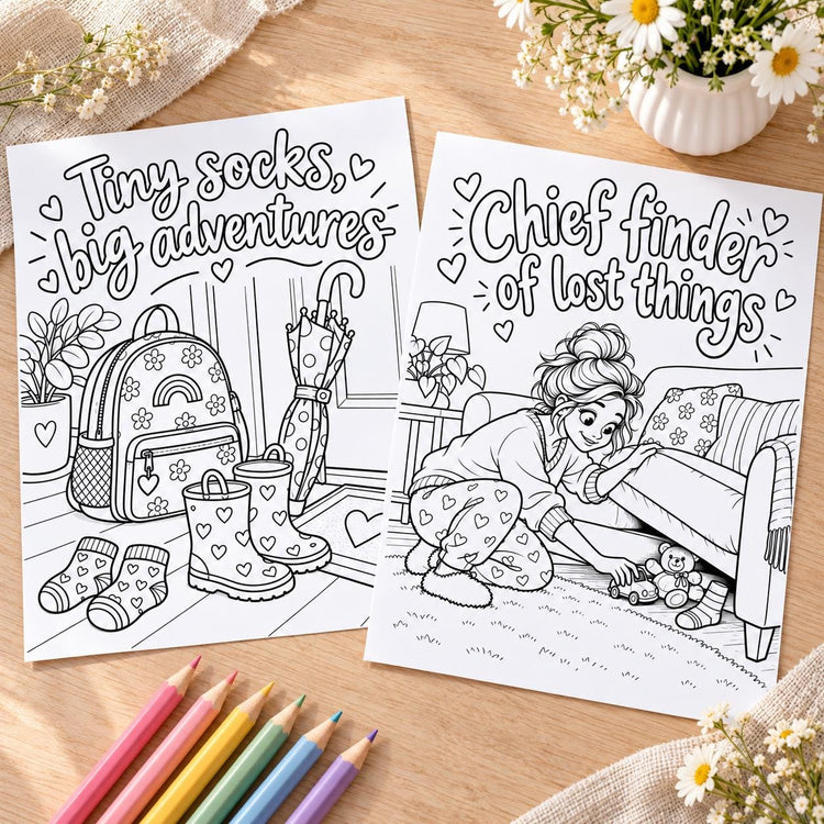 Funny Mom Moments Coloring Pages, 24 Printable PDF (Digital Download)