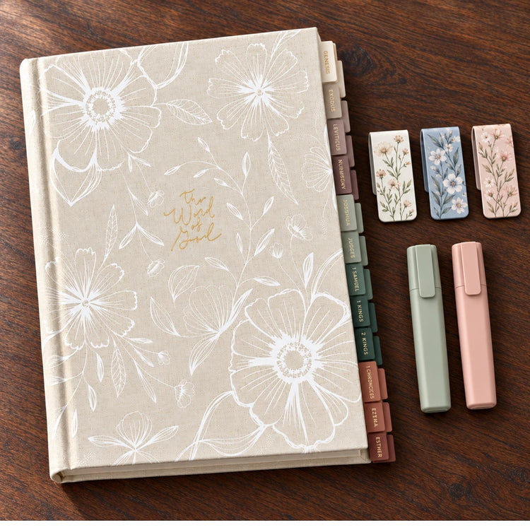 Cordova Floral NLT Journaling Bible, Hard Cover, Gift Set with Tabs