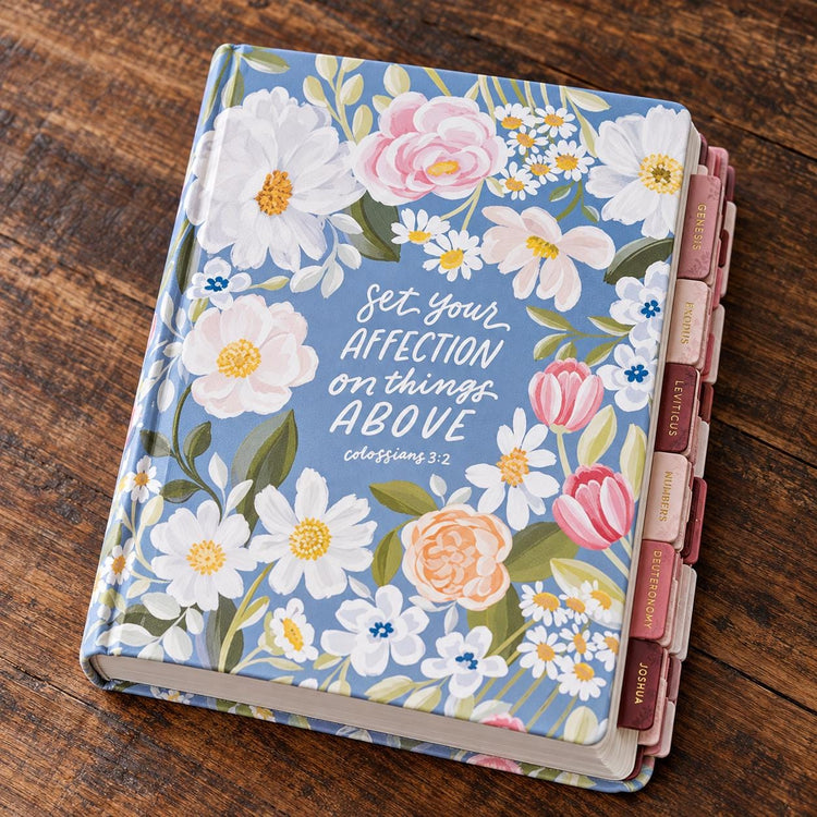 Blue Floral KJV Note-Taking Bible, Hardcover Journaling Bible, Christian Gift