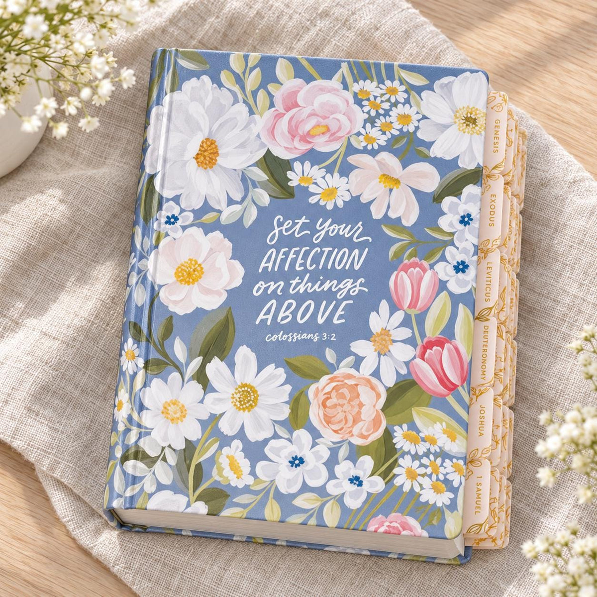 Blue Floral KJV Note-Taking Bible, Hardcover Journaling Bible, Christian Gift