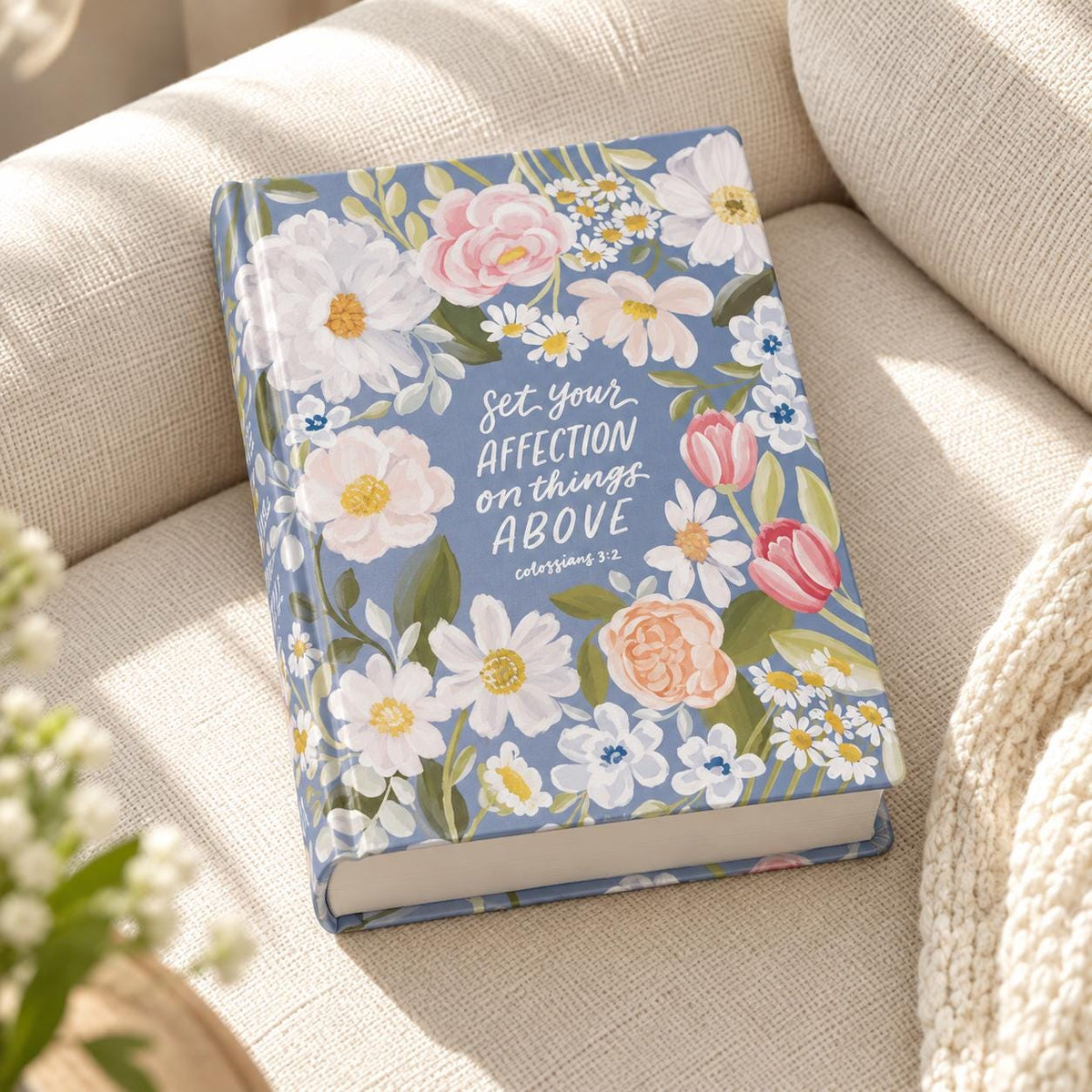 Blue Floral KJV Note-Taking Bible, Hardcover Journaling Bible, Christian Gift