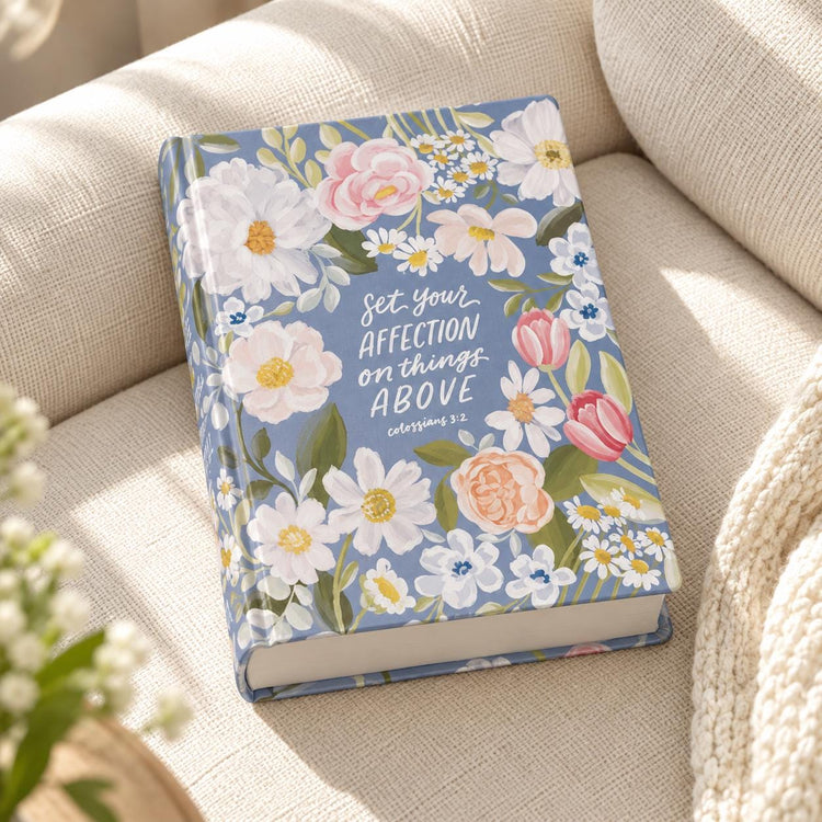 Blue Floral KJV Note-Taking Bible, Hardcover Journaling Bible, Christian Gift