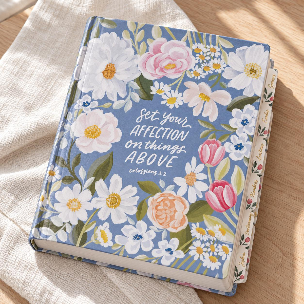 Blue Floral KJV Note-Taking Bible, Hardcover Journaling Bible, Christian Gift