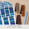 Men's Bible Study Set, Blue Teal Tabs, Scripture Bookmarks, Highlighters (Gift for Him)