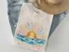 Christian T-Shirt, Watercolor Sunrise Beach Cross Tee, Lamentations 3:22 Verse