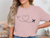 Airplane Heart Path T-Shirt | Minimalist Wanderlust Air Travel Tee