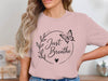 Just Breathe Butterfly Laurel T-Shirt | Mindfulness Self Care Boho Top