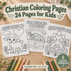 Christian Kids Coloring Pages, 24 Bible Activity Sheets, Sunday School Printable PDF, Instant Download