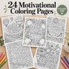 24 Christian Coloring Pages for Adults, Faith & Encouragement Printable PDF, 8.5 x 11 Digital Download