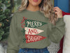 Retro Merry and Bright Christmas Sweatshirt, Pennant Banner Holiday Crewneck